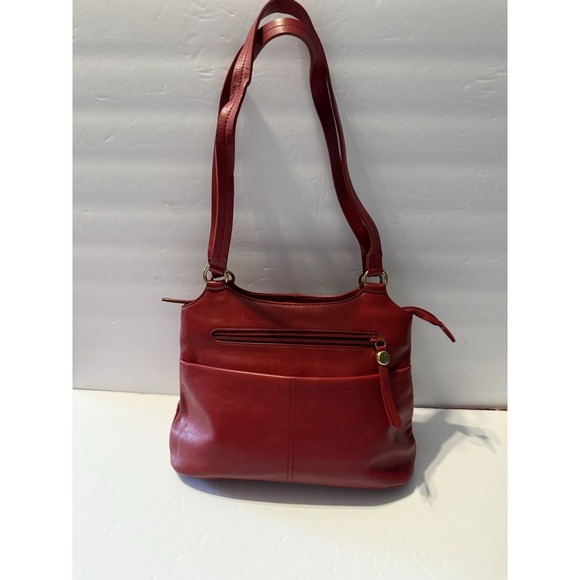 Etienne Aigner Red Leather Handbag with Gold Hardware - Picture 1 of 9